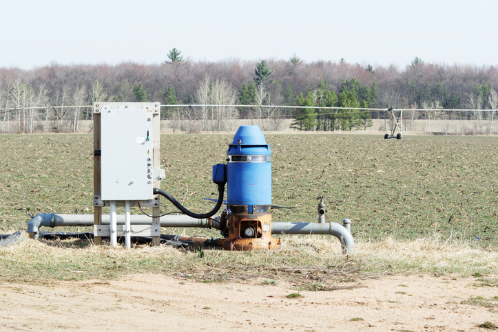 Well and electrical panel with pivot irrigation system